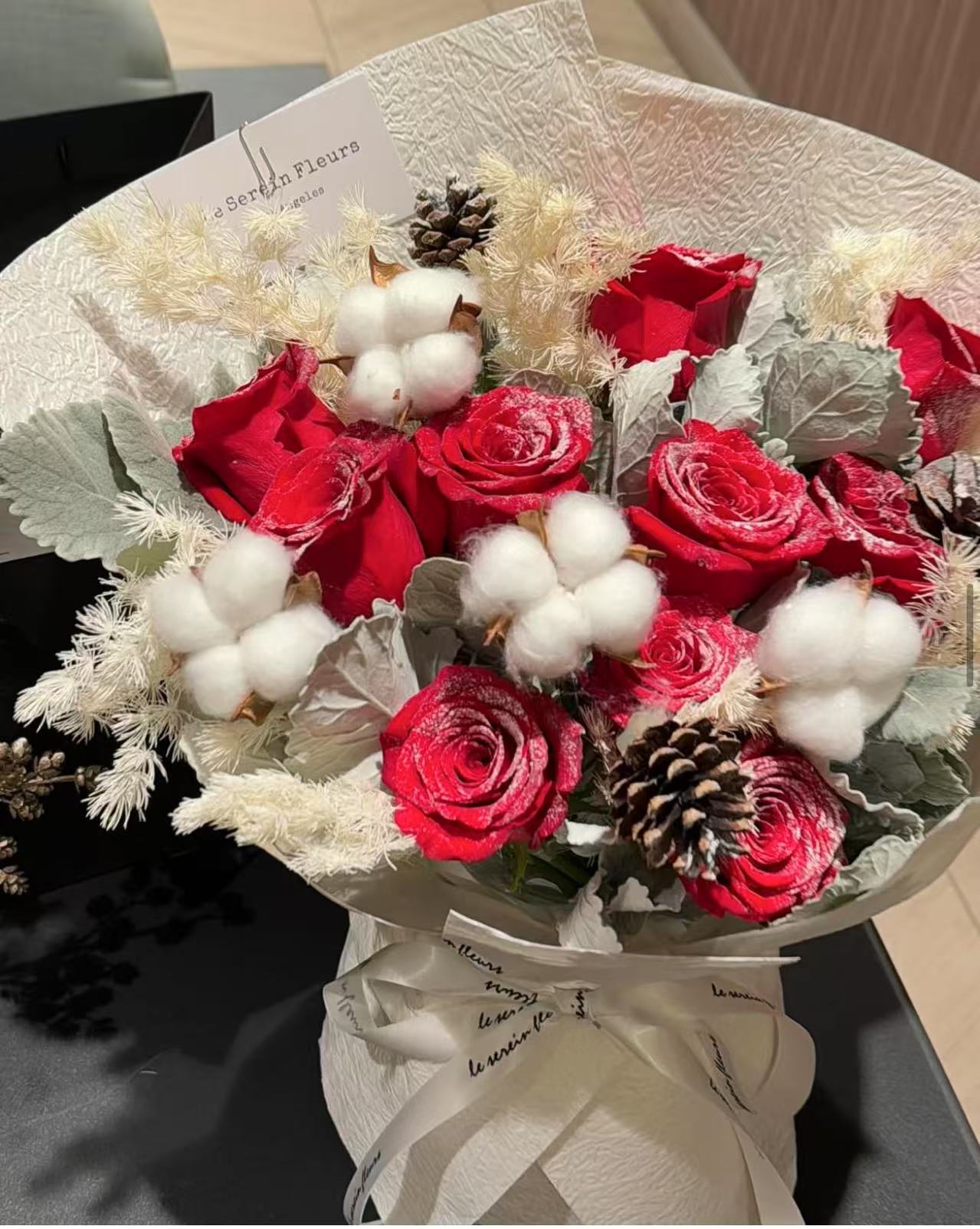 Christmas style red rose