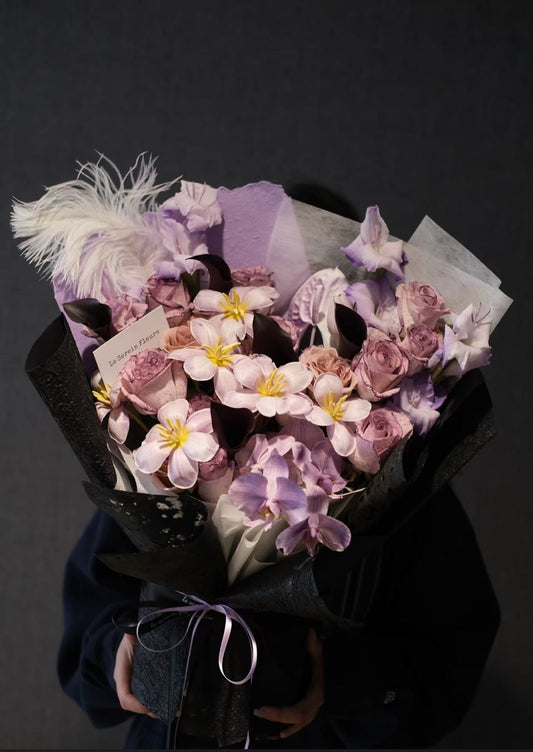 Purple Rose Designed large Bouquet