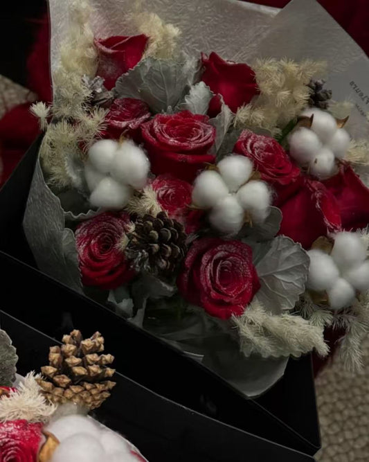 Christmas style red rose