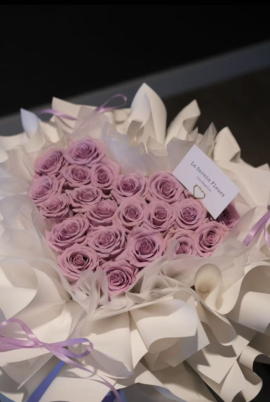 22 Ocean Song Purple Roses -heart shaped