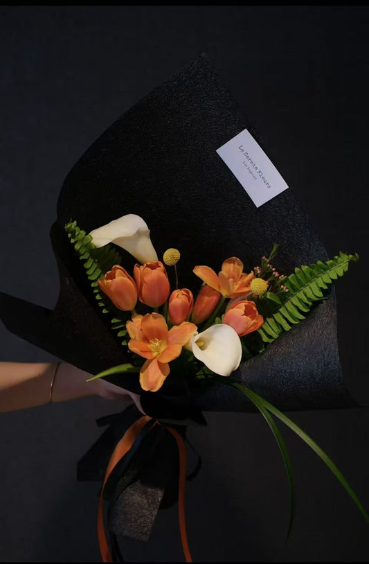 Designed tulips with calla lily